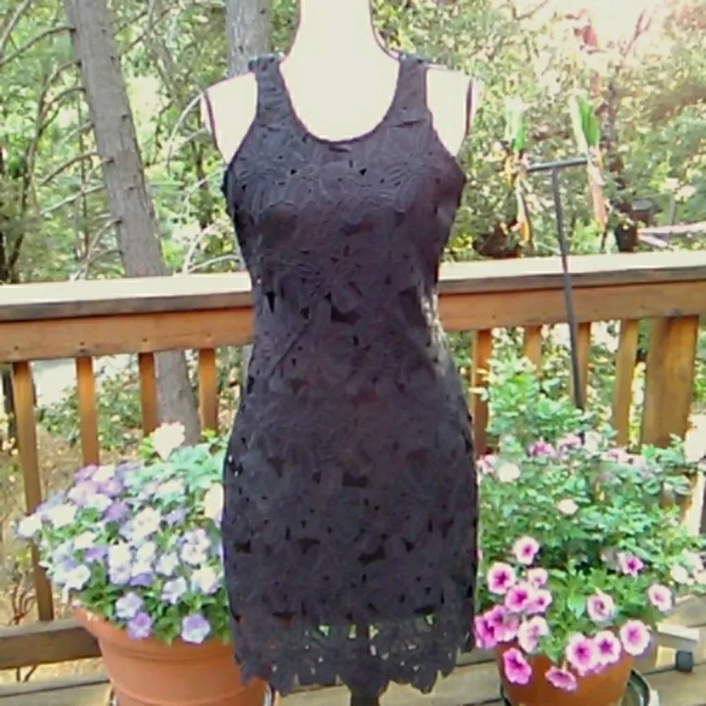 Japna Guipure Black Lace Dress